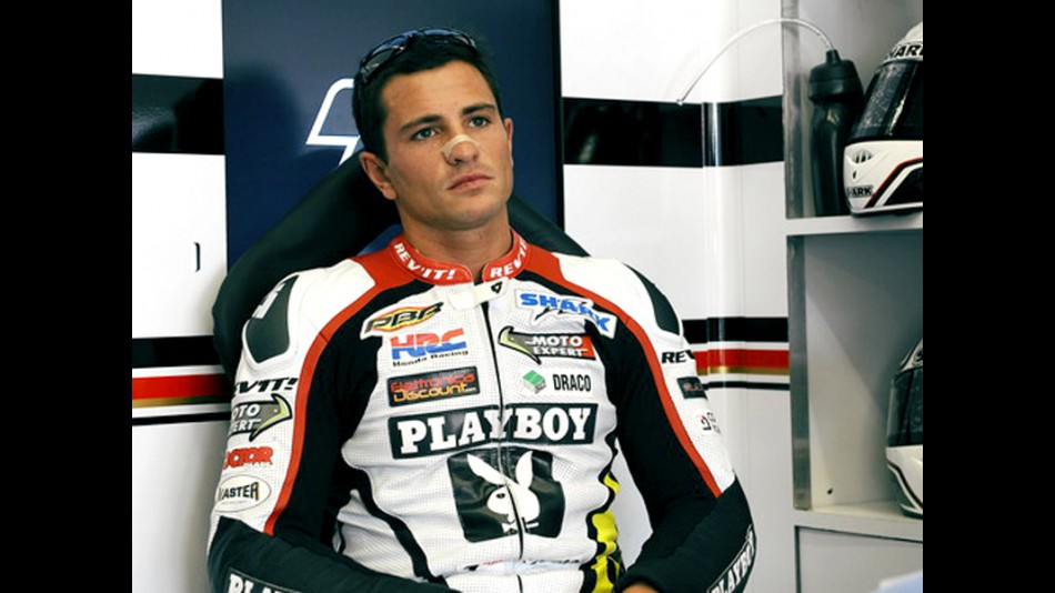 Randy de Puniet in the LCR Honda garage