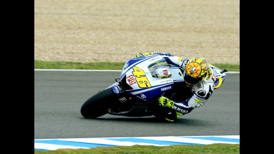 Valentino Rossi in action in Jerez