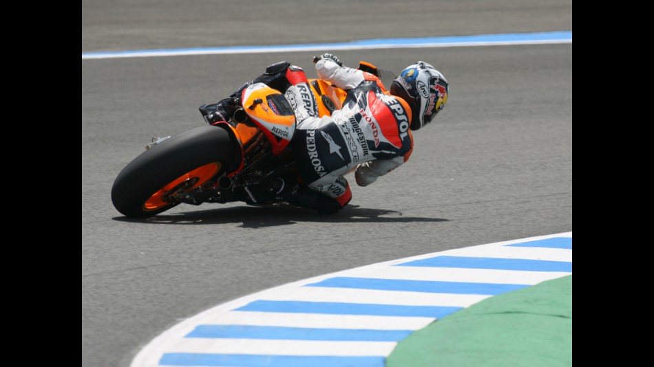 Dani Pedrosa in action in Jerez