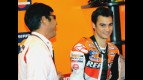 Dani Pedrosa in the Repsol Honda garage