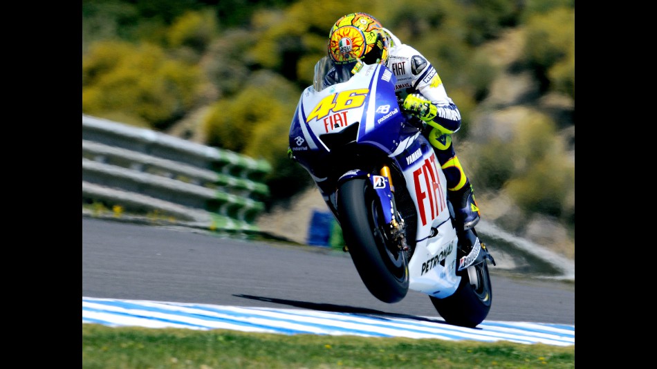 Valentino Rossi in action in Jerez