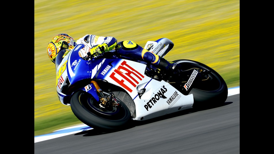 Valentino Rossi in action in Jerez