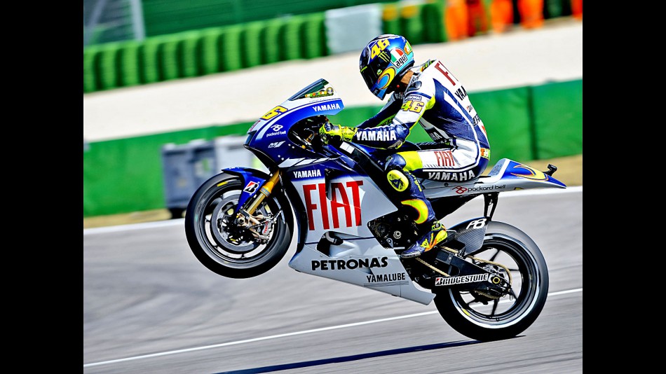 Valentino Rossi in action in Misano