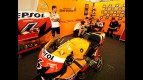 Andrea Dovizioso in the Repsol Honda garage