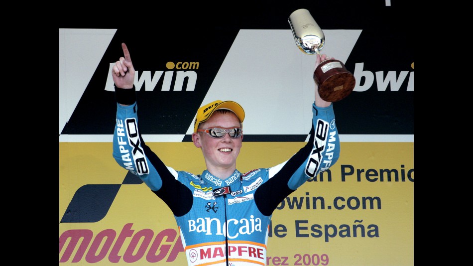 Bradley Smith on the podium at Jerez