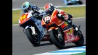 Mattia Pasini riding side-by-side with Ratthapark Wilairot at Jerez