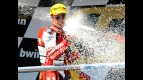 Alvaro Bautista on the podium at Jerez