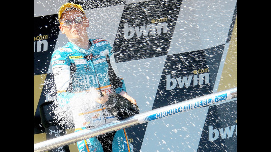 Bradley Smith on the podium at Jerez