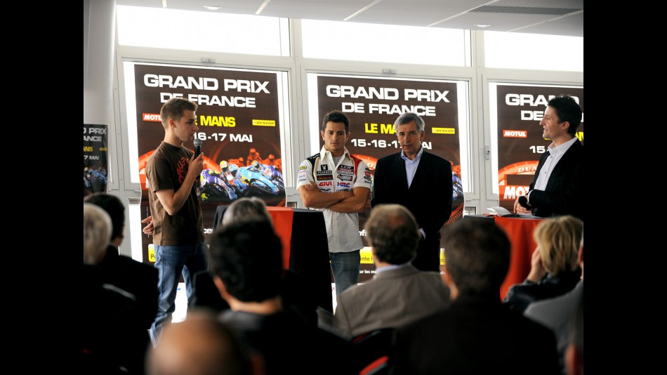 Randy de Puniet and Jules Cluzel at the French GP presentation