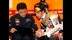 Andrea Dovizioso in the Repsol Honda garage