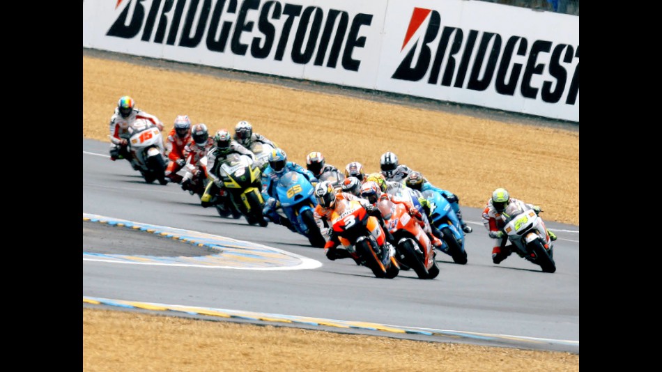 MotoGP group in action in Le Mans