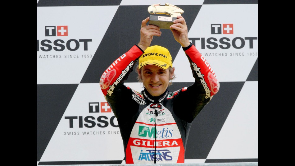 Roberto Locatelli on the podium at Le Mans