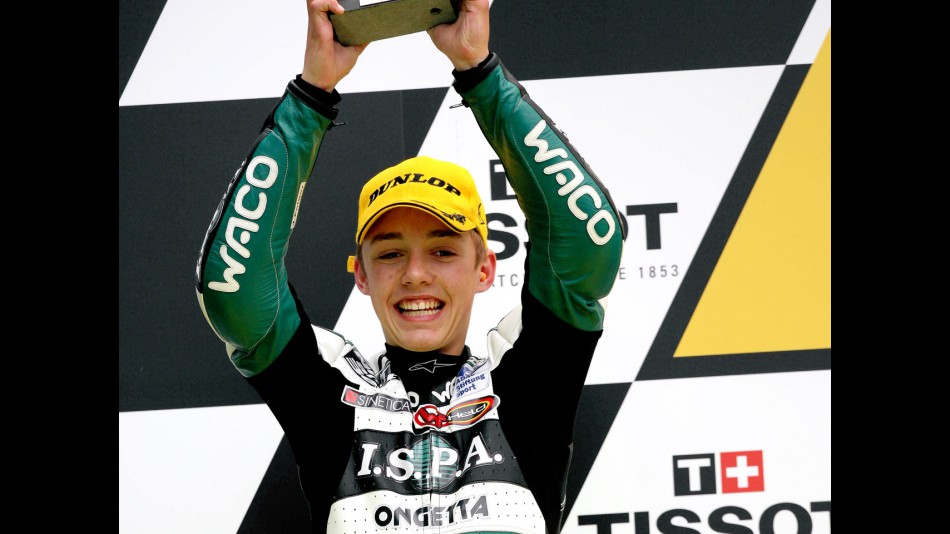 Jonas Folger on the podium at Le Mans