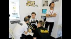 Sete Gibernau in the Grupo Francisco Hernando garage
