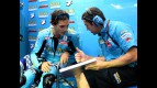 Chris Vermeulen in the Rizla Suzuki garage