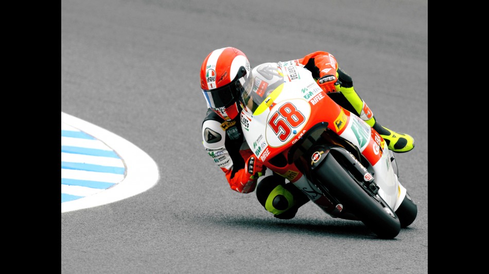 Marco Simoncelli in action in Motegi