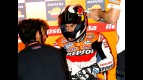 Dani Pedrosa in the Repsol Honda garage