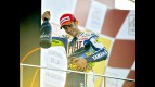 Valentino Rossi on the podium in Valencia