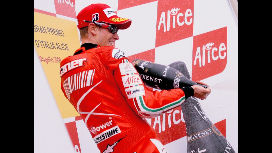 Casey Stoner on the Podium at Mugello
