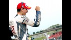 Jorge Lorenzo celebratres podium at Mugello