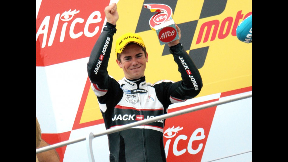 Nico Terol on the podium at Mugello