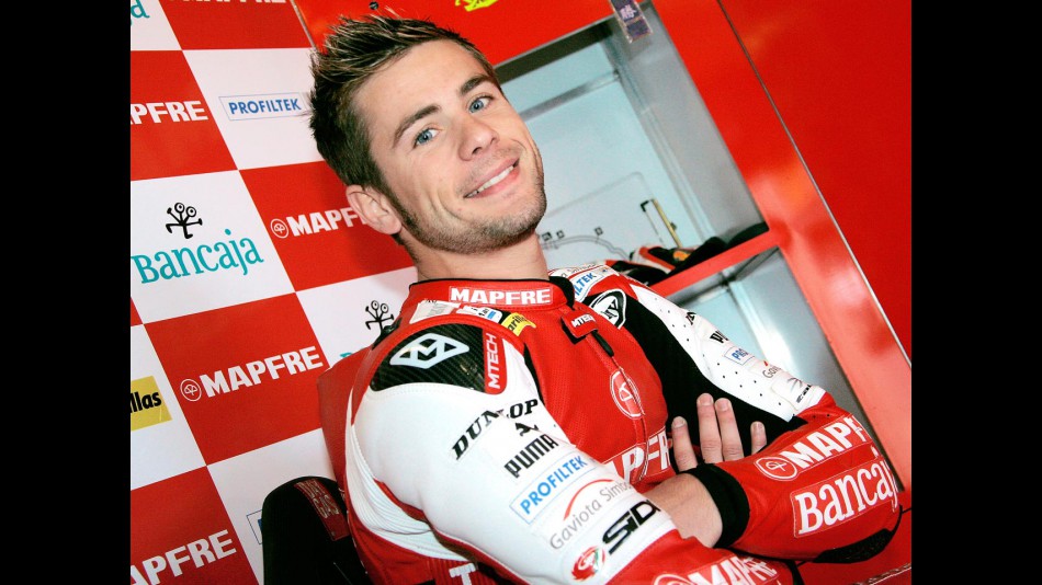 Alvaro Bautista at the Mapfre Aspar garage
