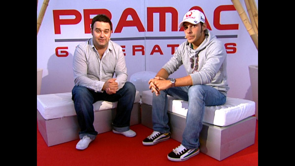 After the flag with Pramac Racing's Niccolo Canepa