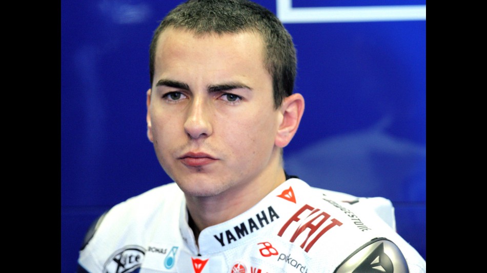 Jorge Lorenzo in the Fiat Yamaha garage
