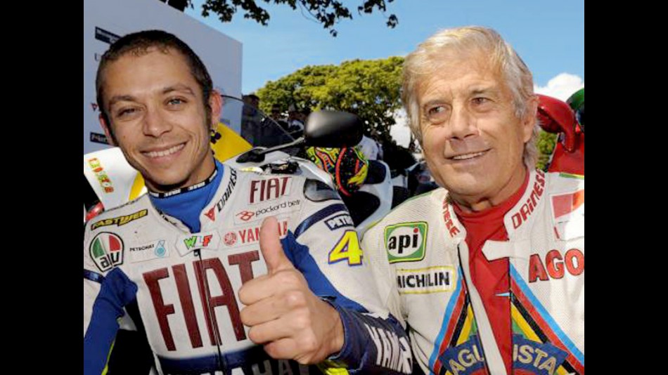 Valentino Rossi and Giacomo Agostini at Isle of Man TT