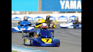 Rossi and MotoGP Legends in Yamaha kart race