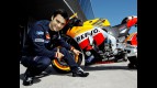Dani Pedrosa in the Pit Lane
