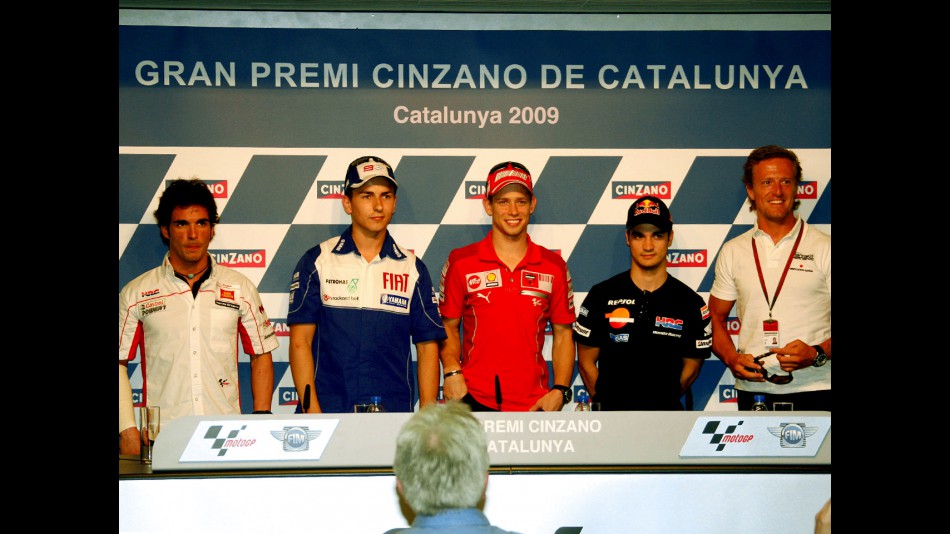 Elias, Lorenzo, Stoner, Pedrosa and Gibernau at the Press Conference in Montmeló