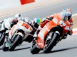 Nicky Hayden riding ahead of MotoGP group in Montmeló