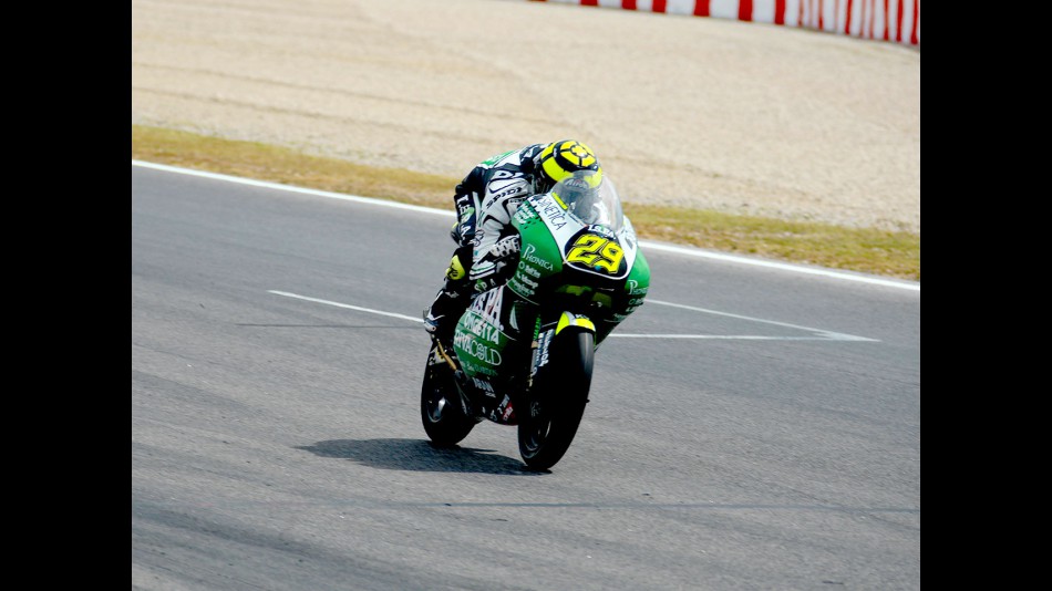 Andrea Iannone in action in Montmeló