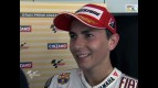 Lorenzo congratulates Rossi for win