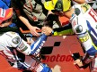 Valentino Rossi and Jorge Lorenzo at the parc fermé in Montmeló
