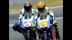 Yamaha´s Valentino Rossi and Jorge Lorenzo at Catalunya Circuit
