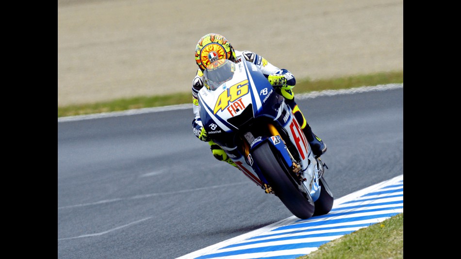 Valentino Rossi in action in Motegi
