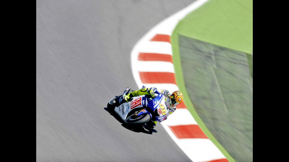 Valentino Rossi in action in Montmeló