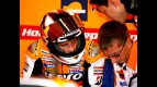 Andrea Dovizioso in the Repsol Honda garage