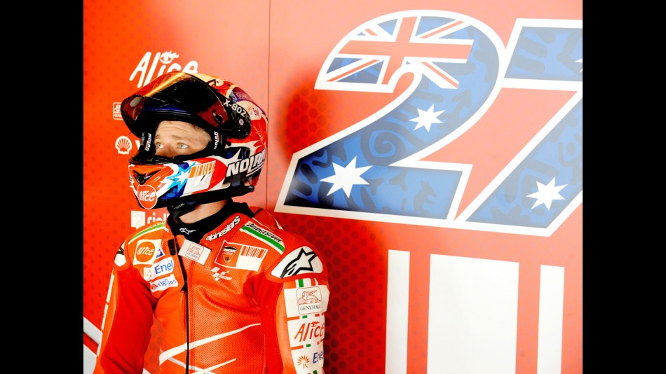 Casey Stoner in the Ducati Marlboro garage