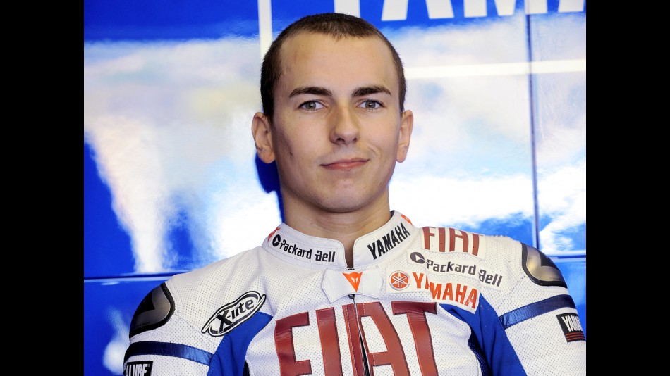 Jorge Lorenzo in the Fiat Yamaha garage