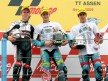 Nico Terol, Sergio Gadea and Julian Simon on the podium at Assen