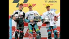 Nico Terol, Sergio Gadea and Julian Simon on the podium at Assen