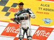 Hiroshi Aoyama on the podium at Assen