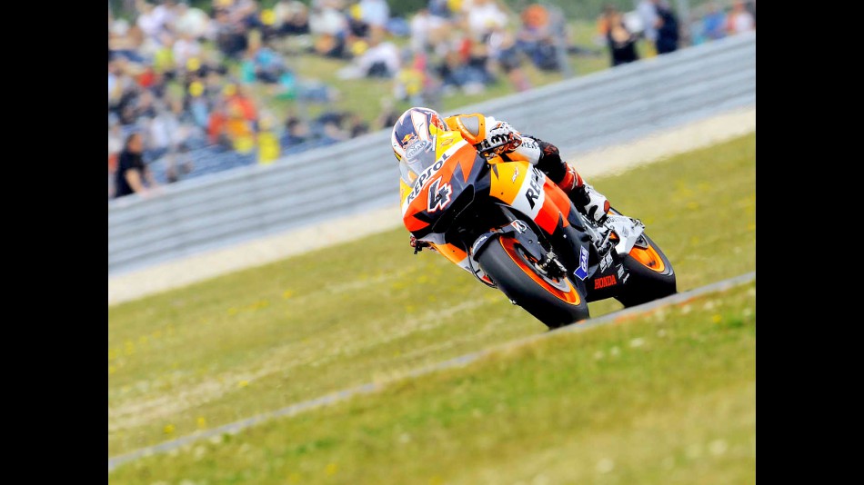 Andrea Dovizioso in action in Assen