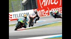 Sergio Gadea riding ahead of Nico Terol and Julian Simon in Assen
