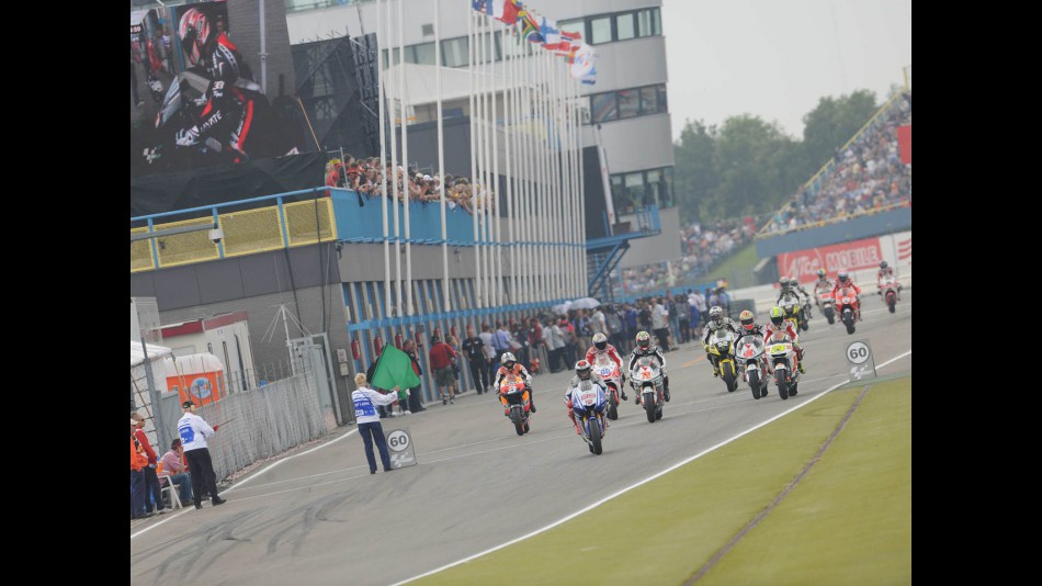 Riders leaving the pitlane
