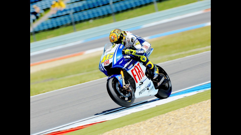 Valentino Rossi in action in Assen