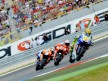 Valentino Rossi riding ahead of MotoGP group in Assen